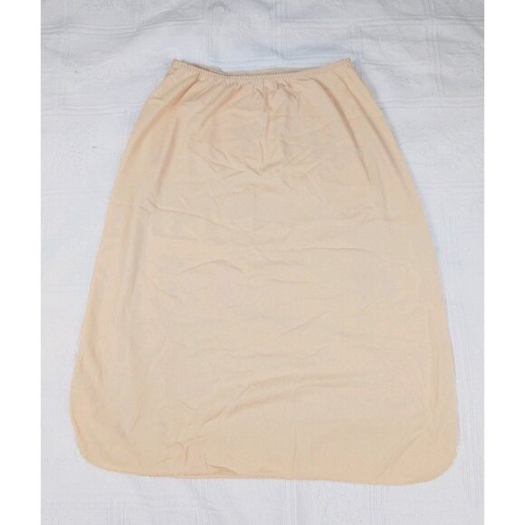 Vintage Vassarette Skirt Half Slip Women's Medium Beige side Slits - Picture 2 of 10